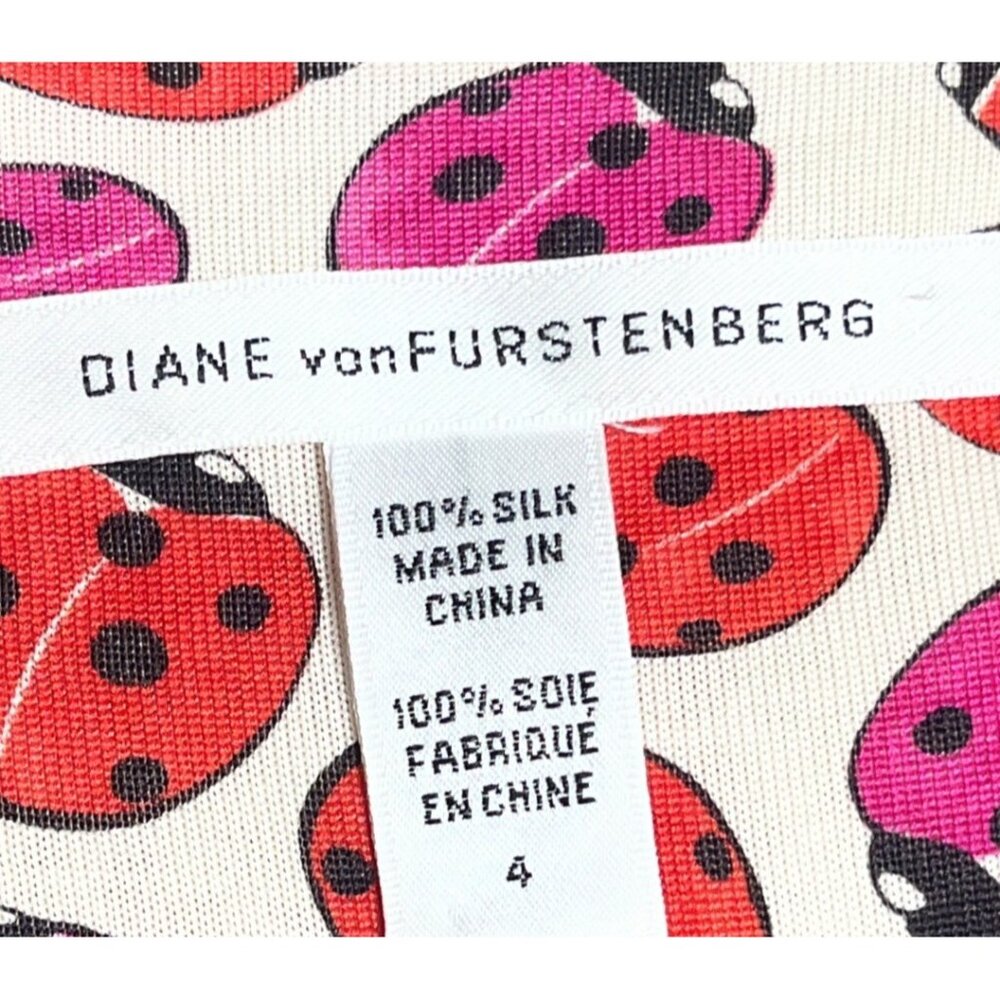 Diane von Furstenberg Dress Celosa Wrap Silk Jersey Pockets Coquette Womens 4 XS - Picture 2 of 16